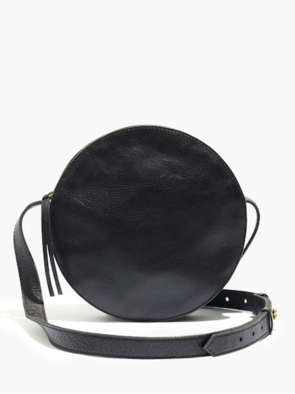 Madewell Simple Circle Crossbody Bag in Black Leather